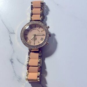 US Polo Ass’n Lt. Pink Watch Bezels on Face